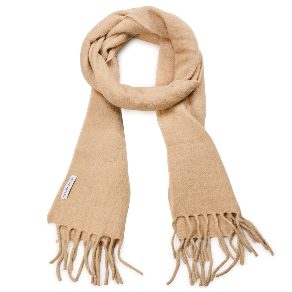 Twill Weave Merino Muffler in Beige