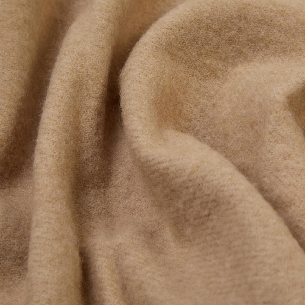 Twill Weave Merino Muffler in Beige