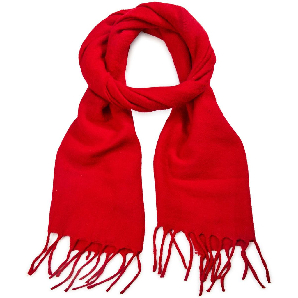 Twill Weave Merino Muffler in Red